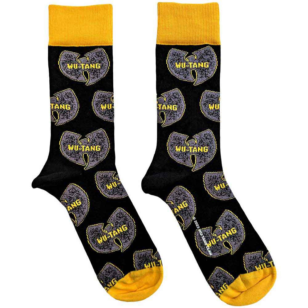 Official Wu-Tang Clan Grey Logos black ankle socks unisex UK 7 - 11 with front and back design
