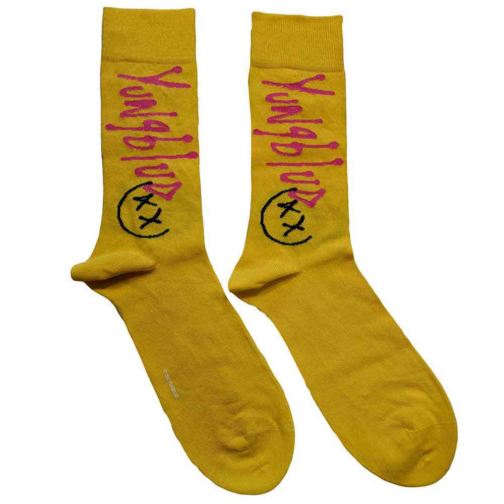 Official Yungblud VIP yellow ankle socks unisex UK 7 - 11 with front and back design